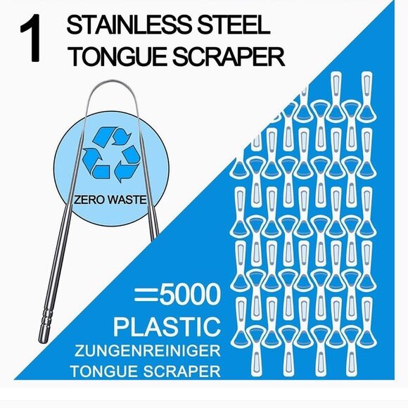 Tongue Scraper Tongue Cleaner Stainless Steel 1 New Heavy Duty OCT - Picture 4 of 5